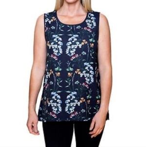 Mario Serrani Womens Blue Sleeveless Tank Top  Blouse Sz XL
